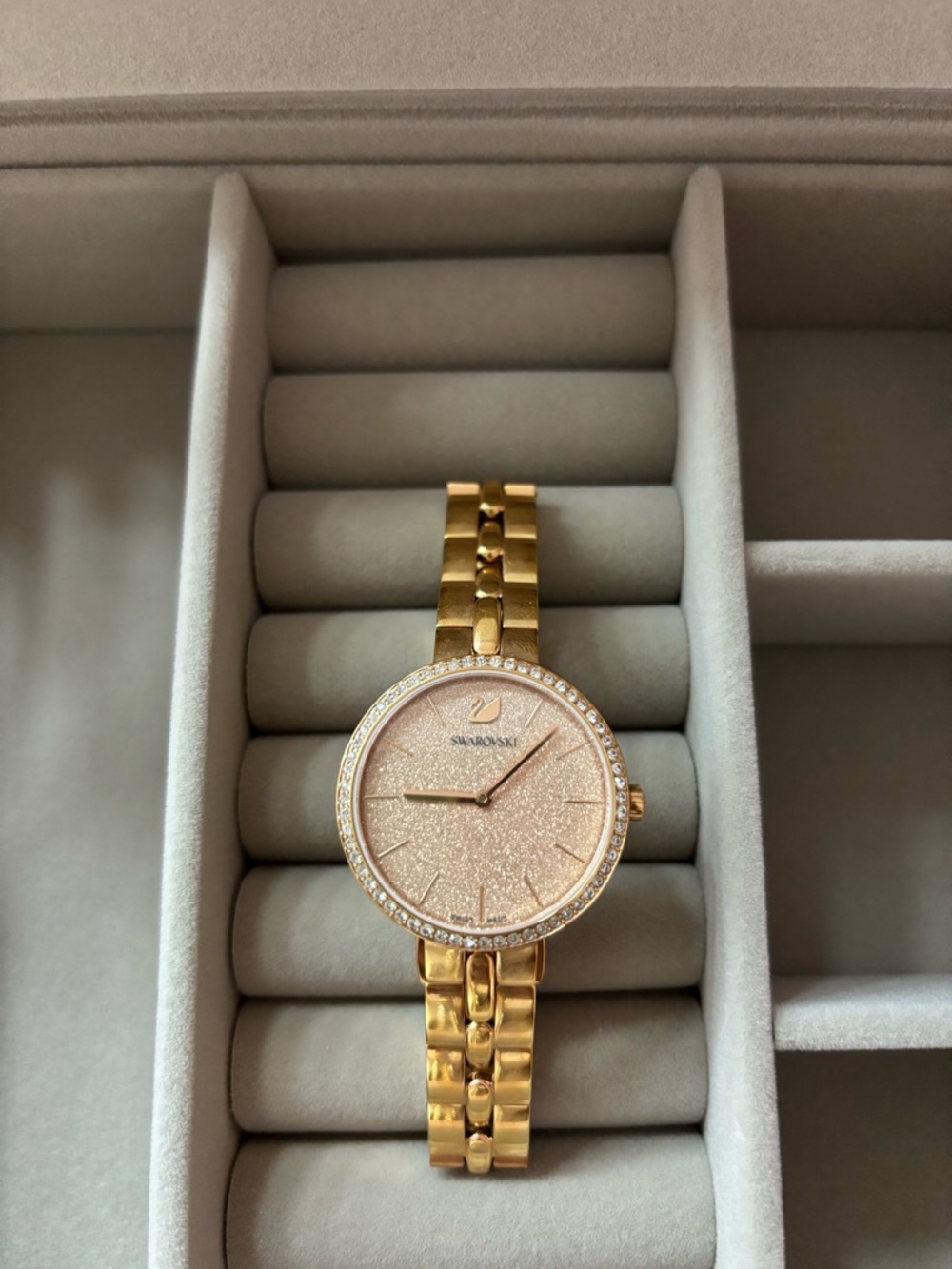 Swarovski Gold Crystal-Accent Women's Bracelet Watch
